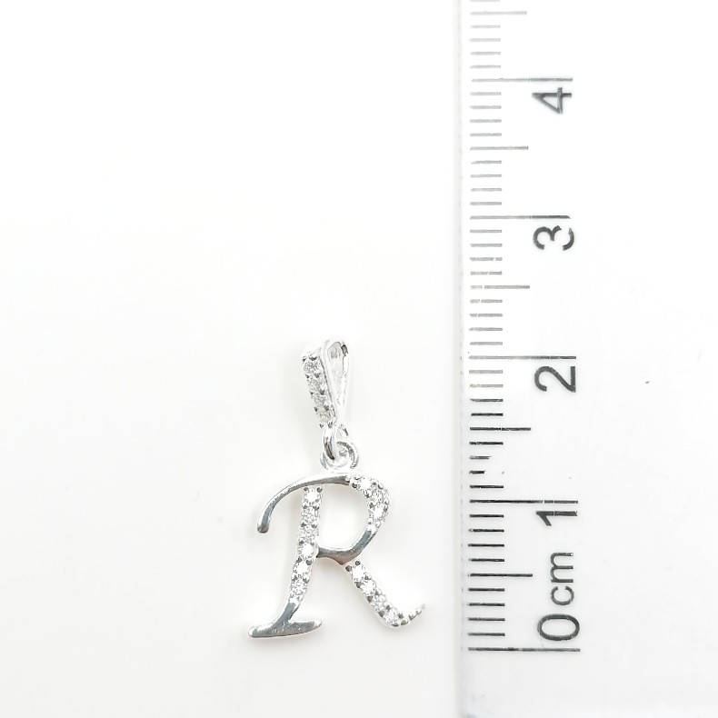 DIJE COLGANTE DE LETRA R CON CIRCONES
