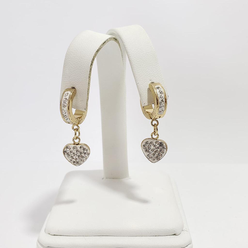 Aretes colgante de corazon