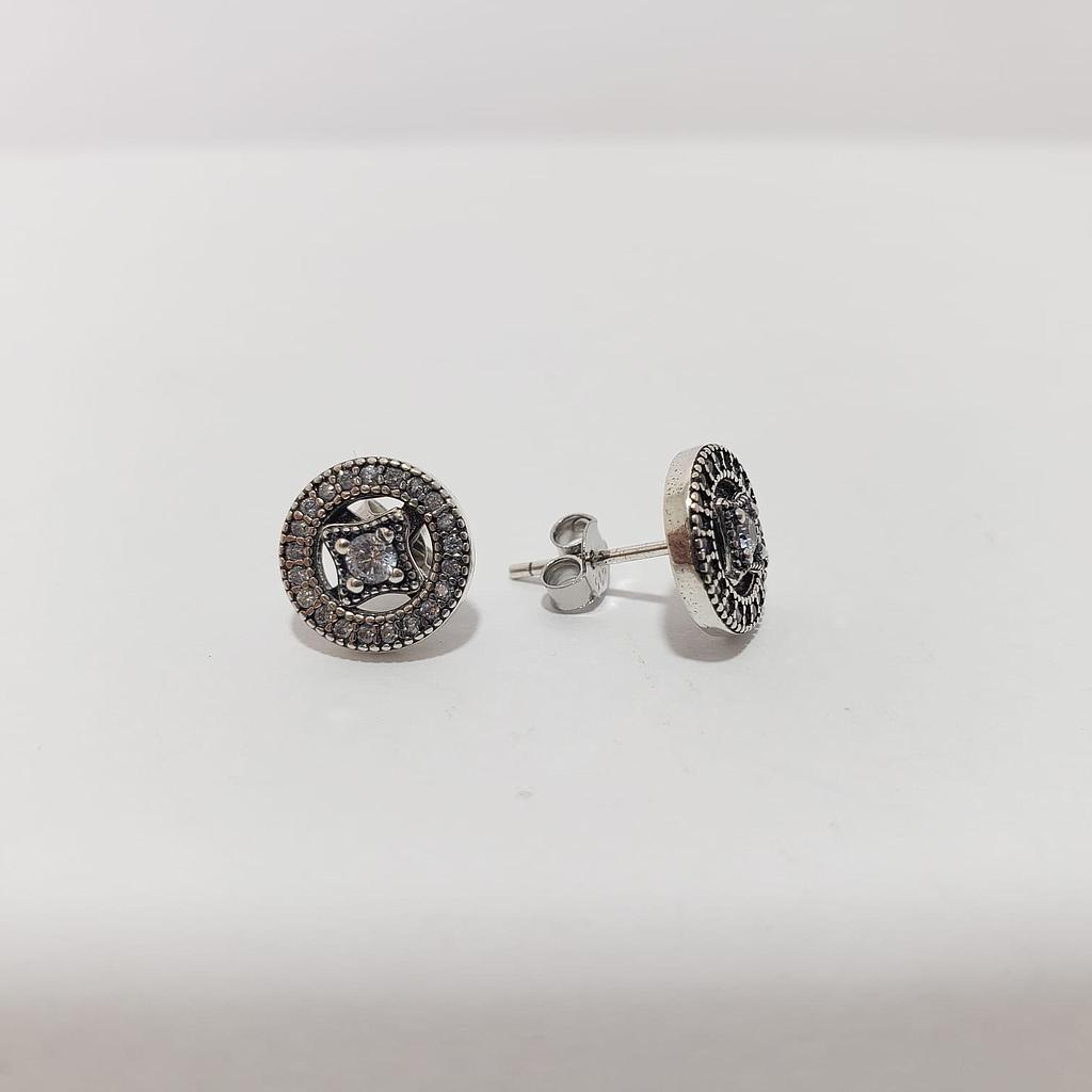 ARETES CIRCULO/DOBLE USO/ESTILO PANDORA/PLATA 925