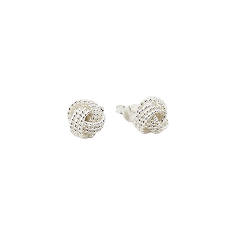 ZARCILLOS ANUDADOS . ARETES , PENDIENTES , CIERRE TOPITO . 8.8MM 2.00 GR