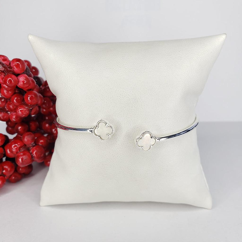 PULSERA RÍGIDA DE FLOR. MANILLA, BRAZALETE, NÁCAR. (VAN)