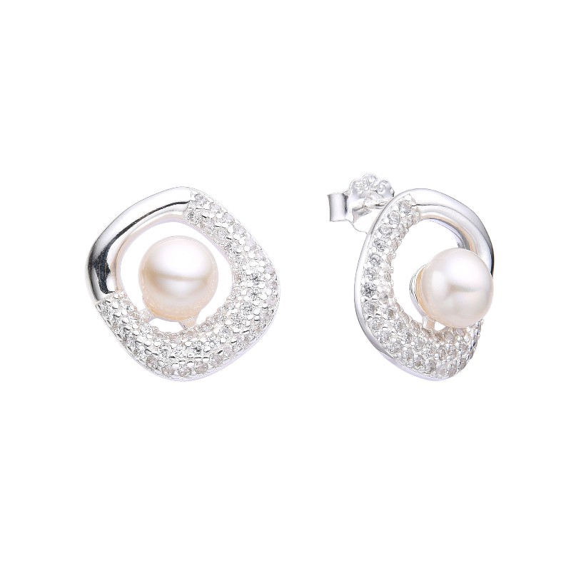 ZARCILLOS DE PERLA. ARETES, PENDIENTES, CIERRE TOPITO