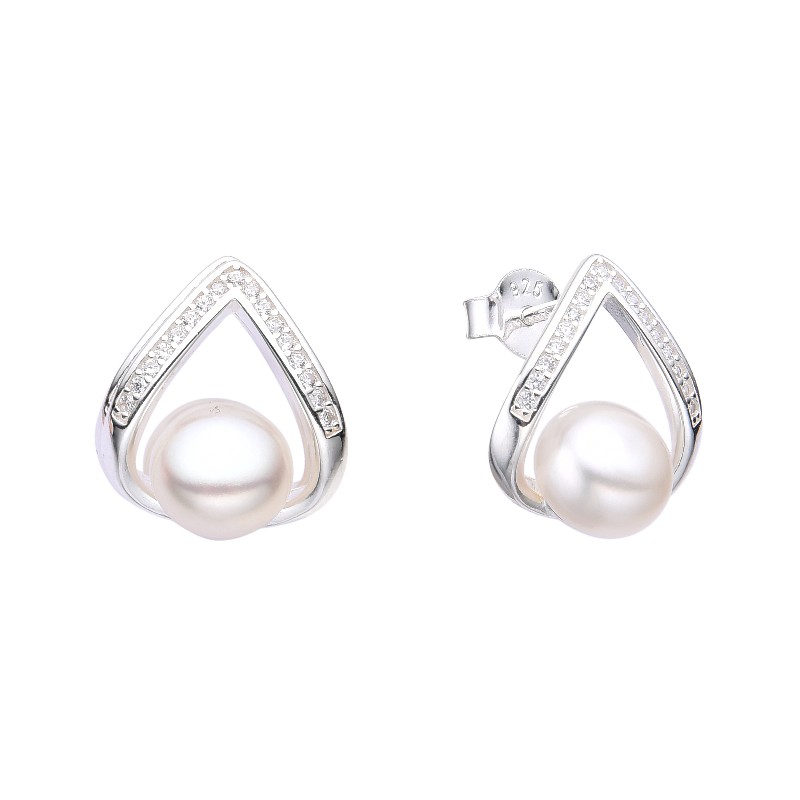 ZARCILLOS DE PERLA. ARETES, PENDIENTES, CIERRE TOPITO