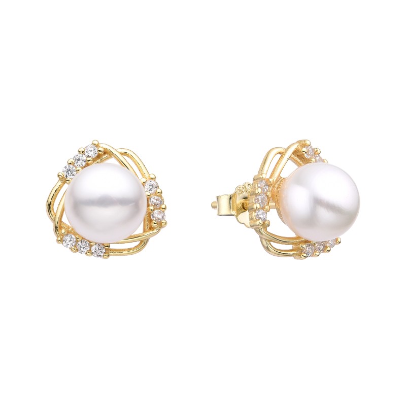 ZARCILLOS DE PERLA 8MM. ARETES, PENDIENTES, CIERRE TOPITO