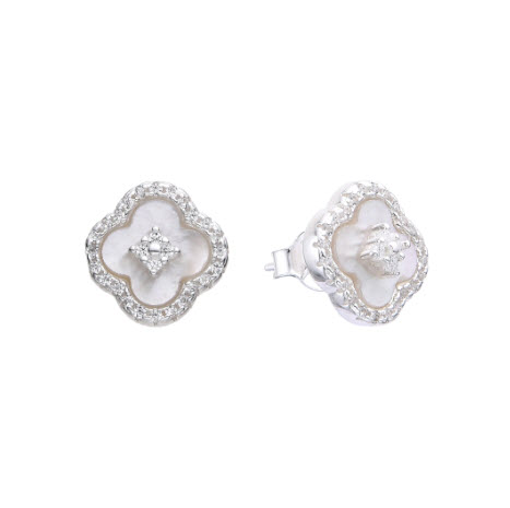 ZARCILLOS DE FLOR. ARETES, PENDIENTES, NÁCAR VAN CLEEF