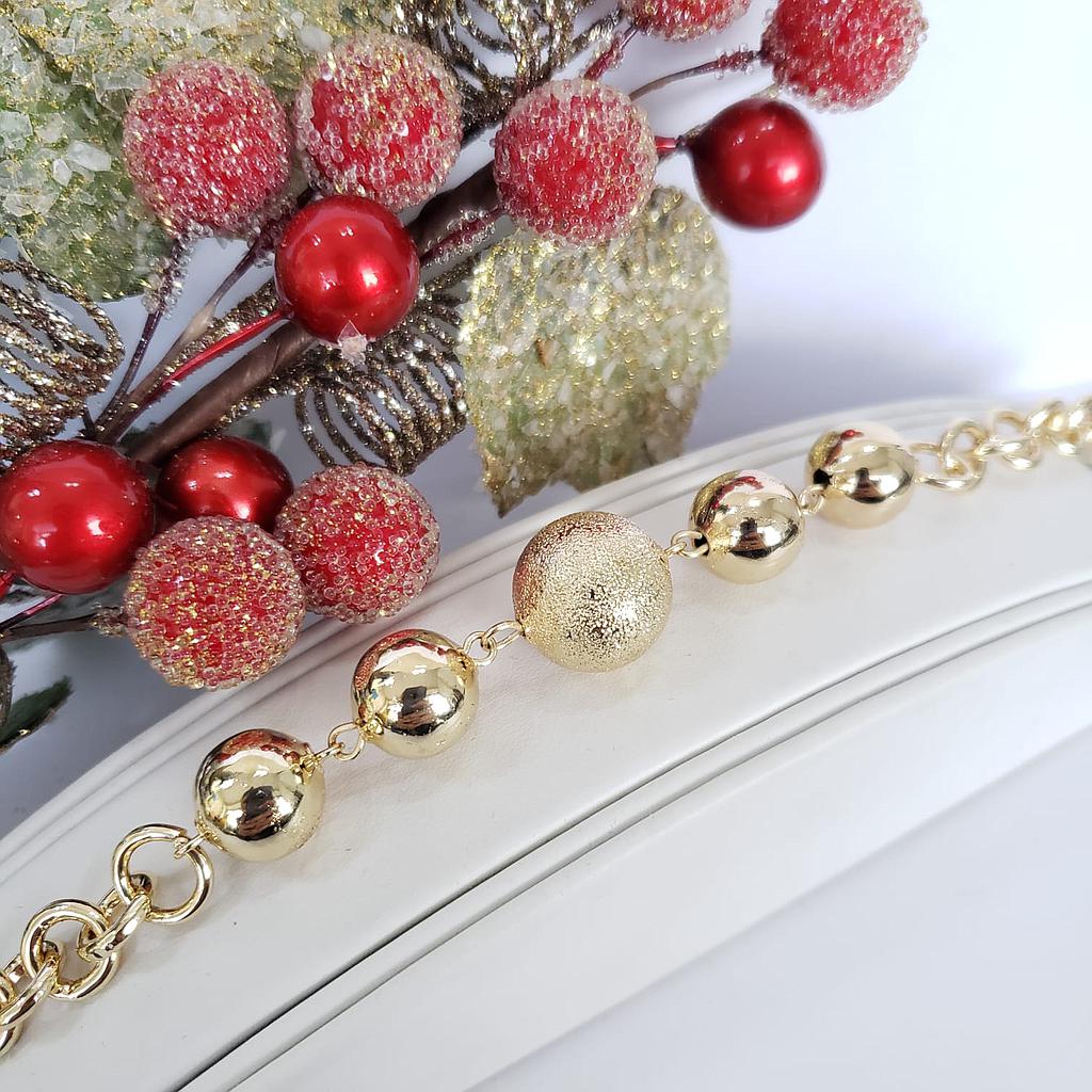 PULSERA DE BORLAS DORADAS ORO LAMINADO