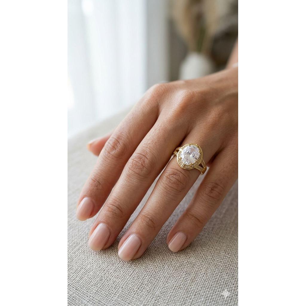 ANILLO DE CIRCON OVALADO GOLD