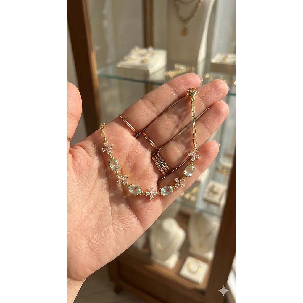 PULSERA CON CIRCONIO ORO LAMINADO